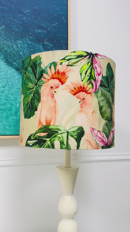 Pink Cockatoo lamp shade  *Ready-Made*
