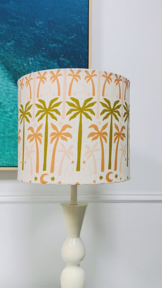 Canvas Summer Palms lamp shade  *Ready-Made*